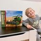 Uarzt Remote Control Combine Harvester Tractor Toy, 1/24 Scale RC Harvester Toys for Kids with 2 Grian Heads/2 Rechargeable Batteries/Light, Farm Toys