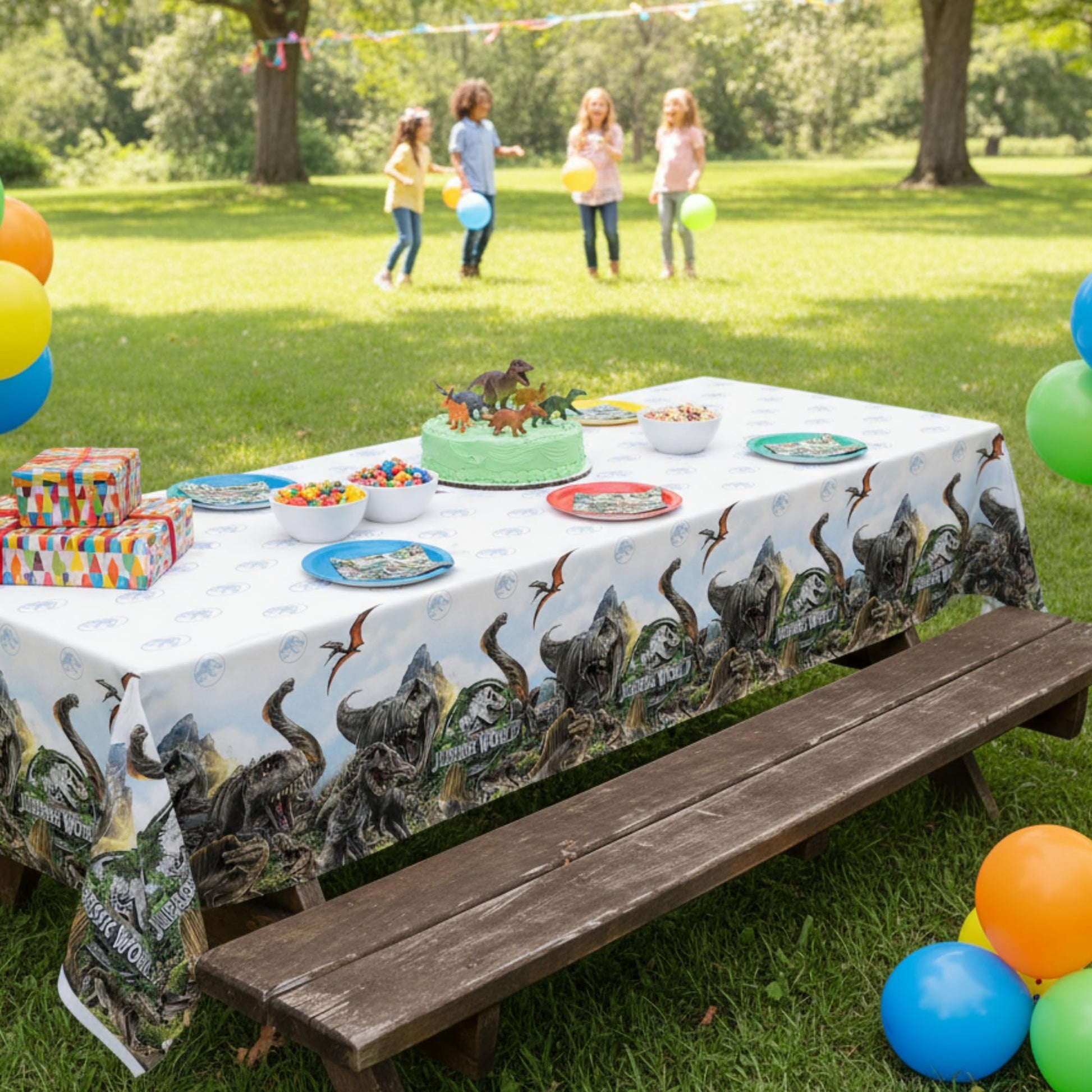 Unique Jurassic Park Table Cloth (2 Pack) - Jurassic World Birthday Party Decorations - Officially Licensed - Party Supplies - 2 Plastic Tablecloth