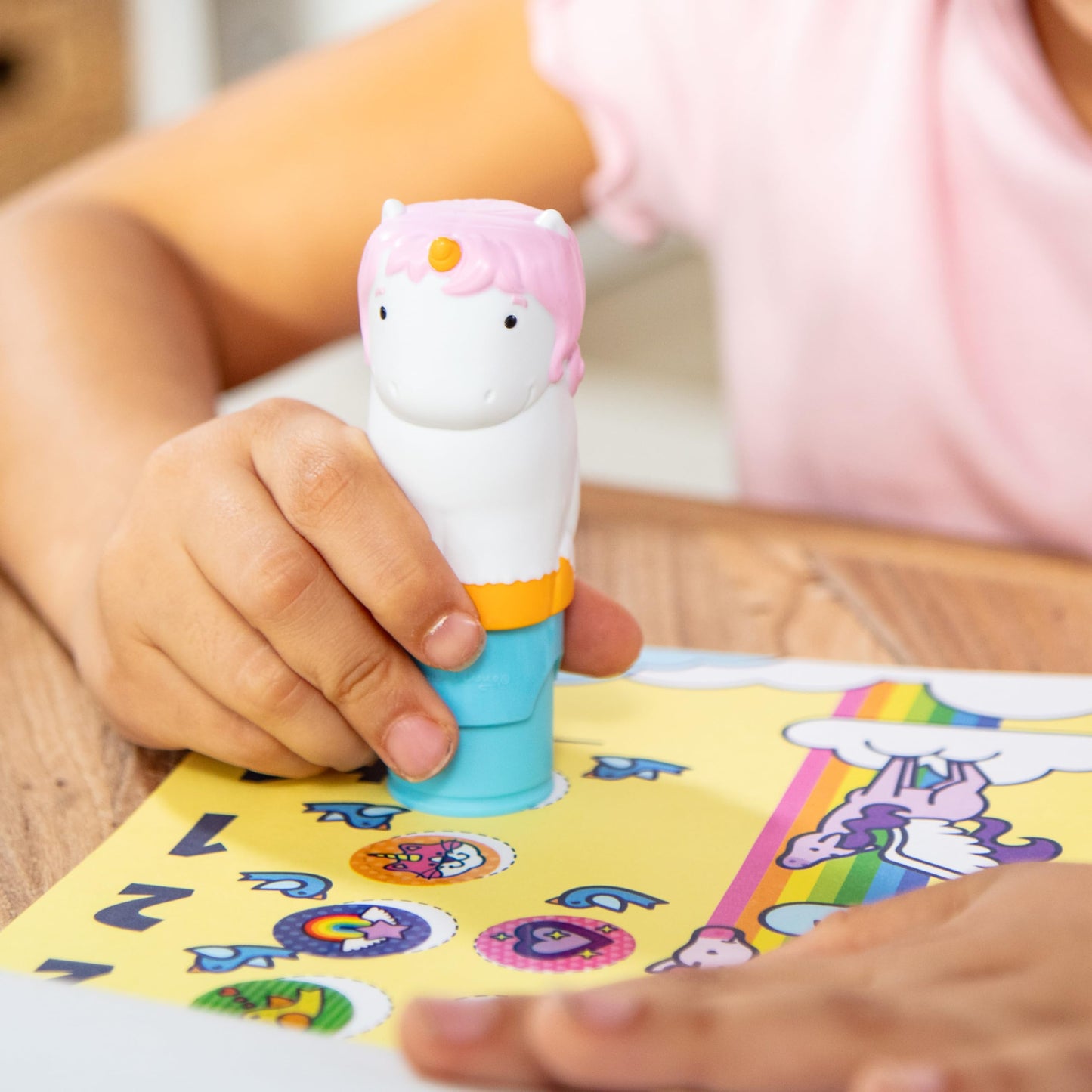 Melissa & Doug Sticker Wow!™ Unicorn Bundle: Sticker Stamper, 24-Page Activity Pad, 600 Total Stickers, Arts and Crafts Fidget Toy Collectible