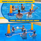 118" Pool Volleyball Net Set for Inground & Above Ground Pools | Complete Pool Game Kit with Water Volleyball, Pump & Adjustable Net, Outdoor Summer