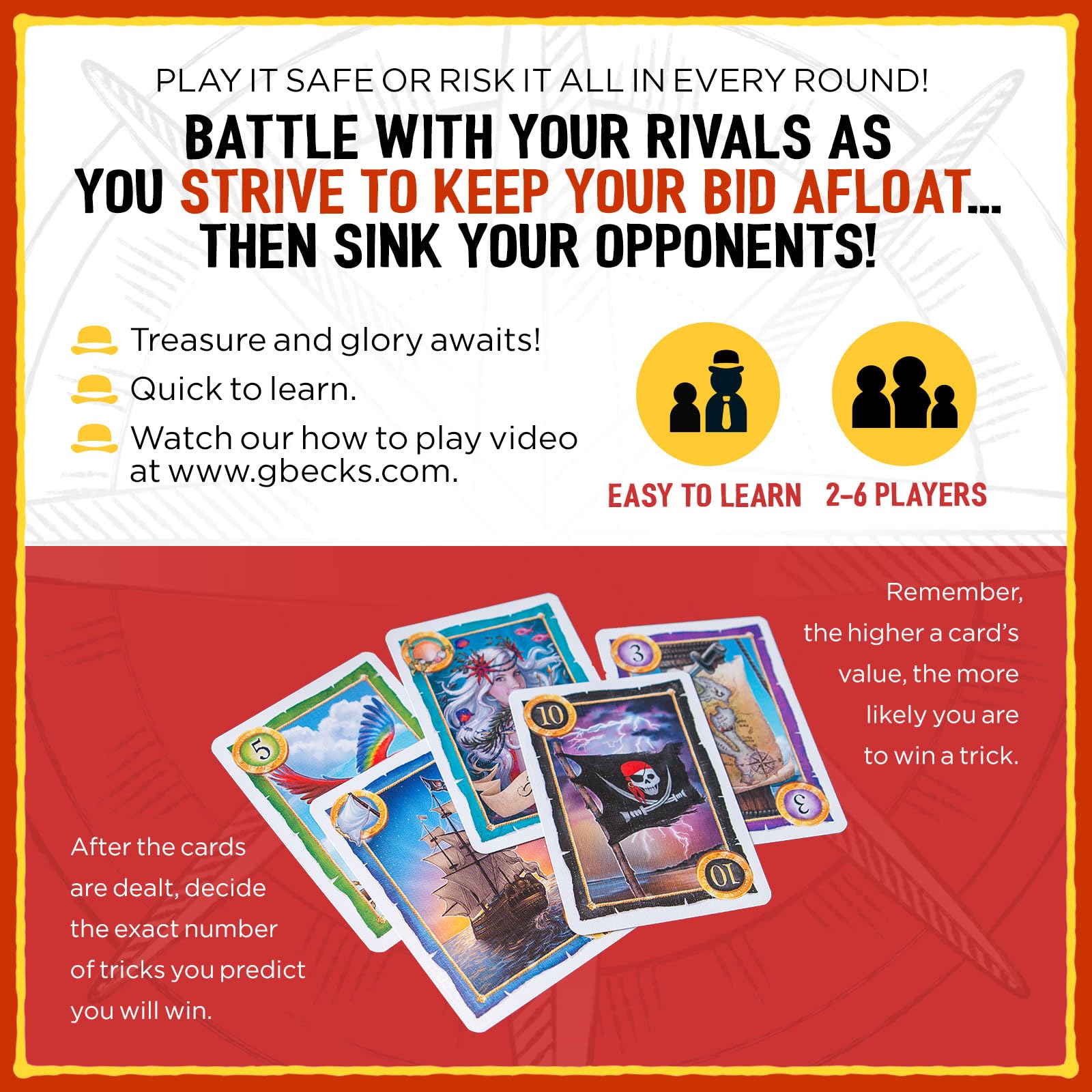 Grandpa Beck's Games Skull King - The Ultimate Pirate Trick Taking Card Game | Strategy Game for Friends, Family, Game Night | from The Creators