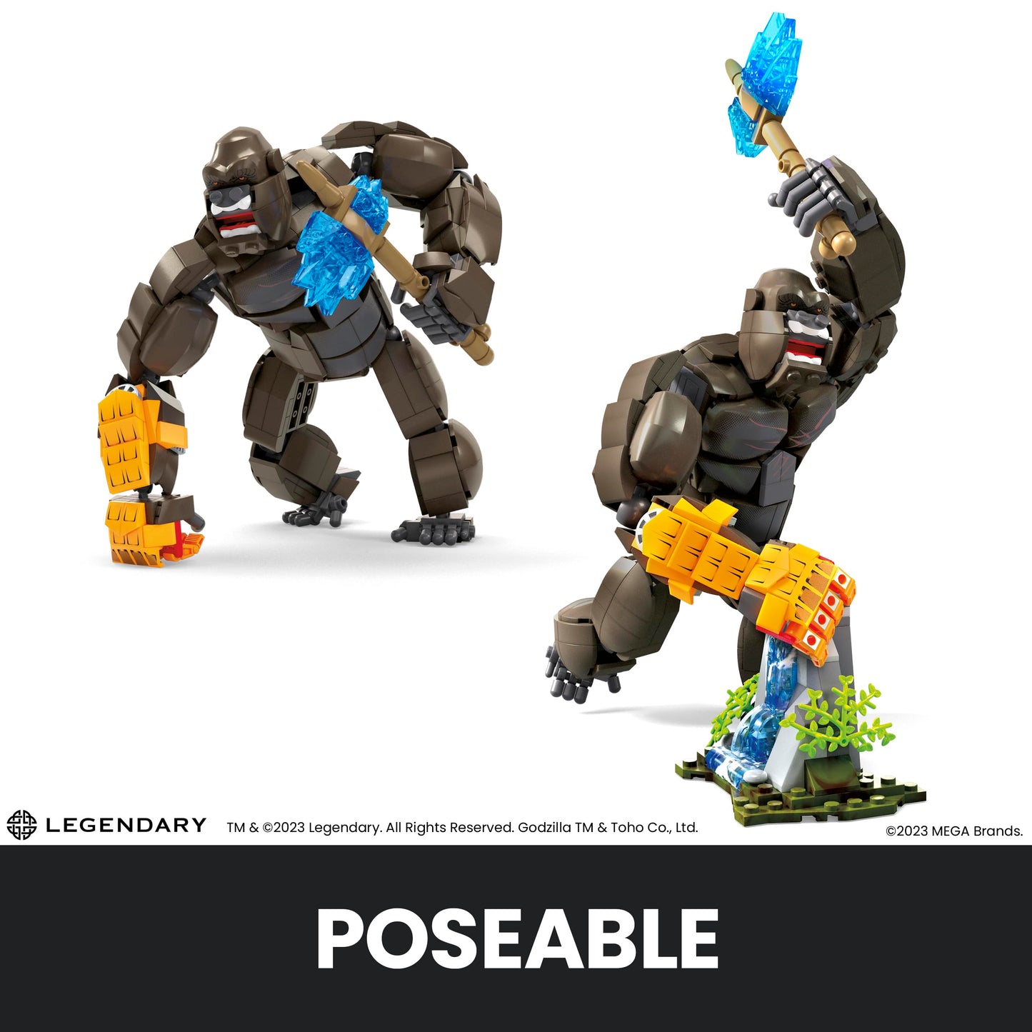 MEGA Godzilla x Kong The New Empire Building Set Action Figure Kong with 541 Pieces and Accessories, 12 Inches Long, for Adult Collectors