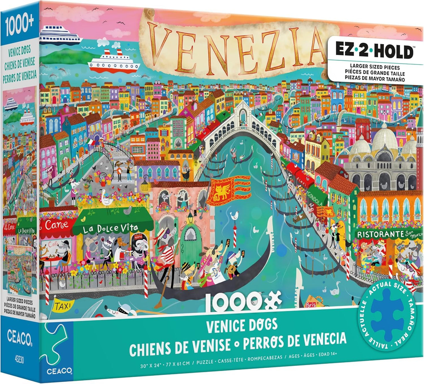 Ceaco - Venice Dogs - 1000 Large Piece Jigsaw Puzzle for Adults