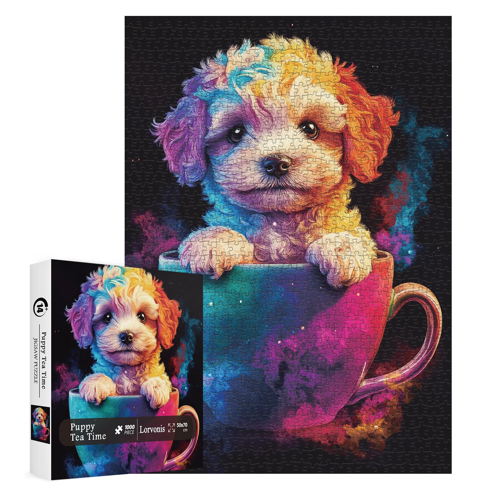 Funny Dog Puzzles for Adults 1000 Pieces, Cute Colorful Puppy Jigsaw Puzzles, Challenging Difficult Animal Puzzles