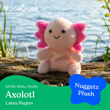 The Petting Zoo Axolotl Stuffed Animal Plushie, Gifts for Kids, Nuggetz Animals, Salamander Plush Toy, 6 inches