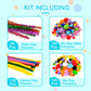 Whaline 1050 PCS Art Craft Kit Supplies 17 Styles Pipe Cleaners Pompoms Wiggle Googly Eyes Foam Flowers Letters Construction Papers Safety Scissors