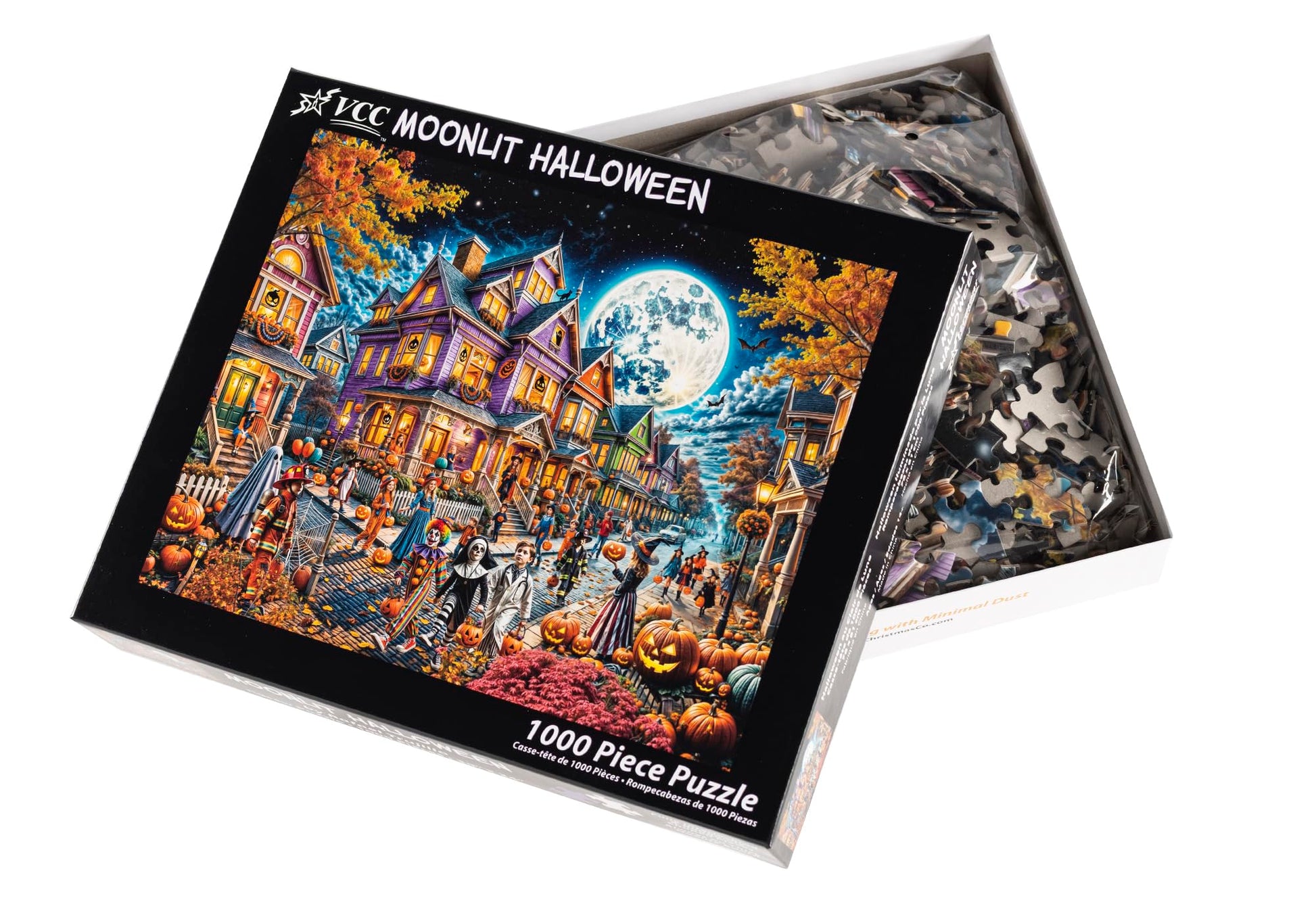 Moonlit Halloween Jigsaw Puzzle 1000 Piece by Vermont Christmas Company - Large Pieces - Fully Interlocking & Randomly Shaped Pieces - 30" x 24"