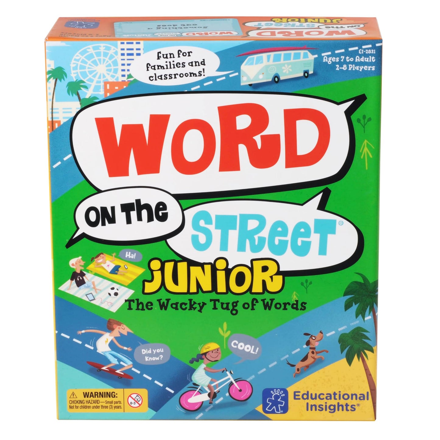 Educational Insights Word on the Street Junior - Family Board Games for Kids and Adults, Fast Word Games for Kids 8-12, Vocabulary Building Spelling