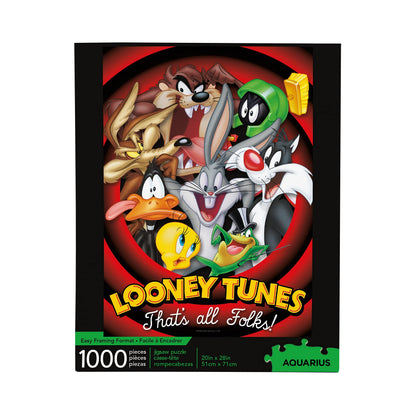 AQUARIUS Looney Tunes Cast Poster That's All Folks 1000 Piece Jigsaw Puzzle