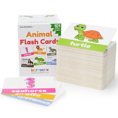 Animal Flash Cards for Toddlers & Kids - Animal ABC Flashcards - Animal Alphabet - 101 Toddler Flashcards - Preschool Flash Card for Kids - Farm, Sea