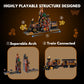 TAIKONLAB Steampunk Train Bookend Building Block Set, Creative Bookend and Bricks Building Set, Light Module Included, Rich Details with Mechanic