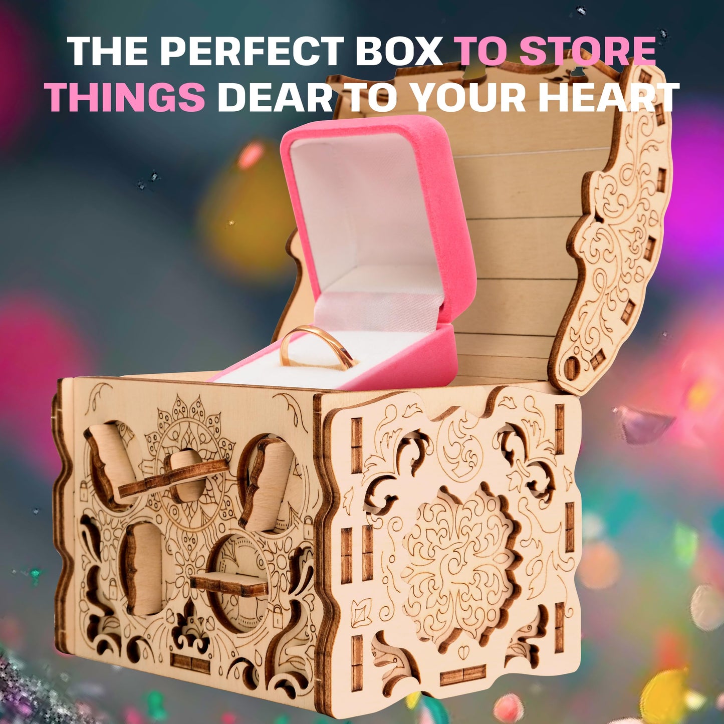 ESC WELT Secret Treasure Box 3D Wooden Puzzle - 3-In-1 Game, Gift Box for Money, Vouchers & Cards - Teenagers & Adults