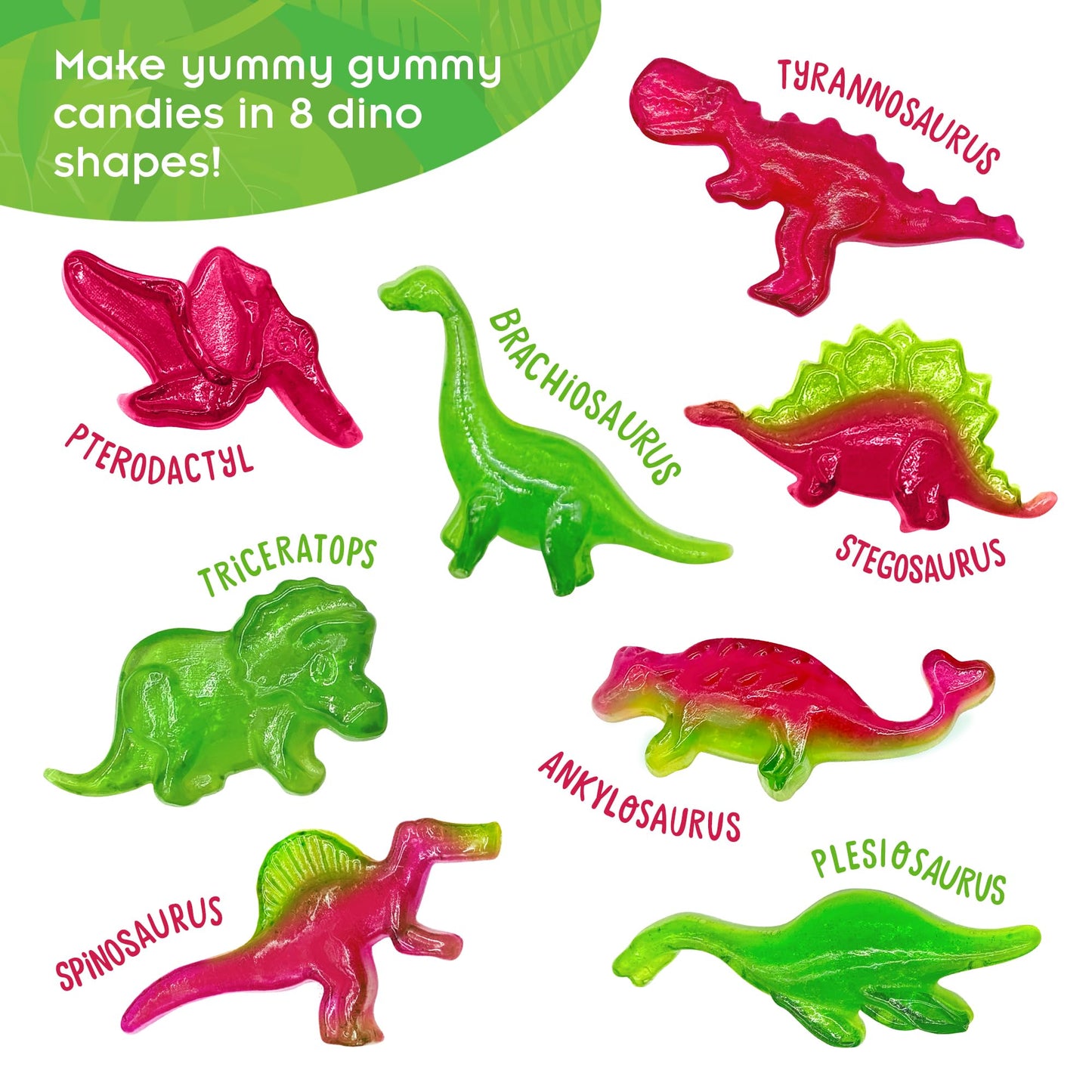 Thames & Kosmos Dinosaur Gummy Candy Lab, Tasty Labs STEM Experiment Kit, Make Your Own Dinosaur-Shaped Gummies, Explore Chemistry in Cooking, Safe