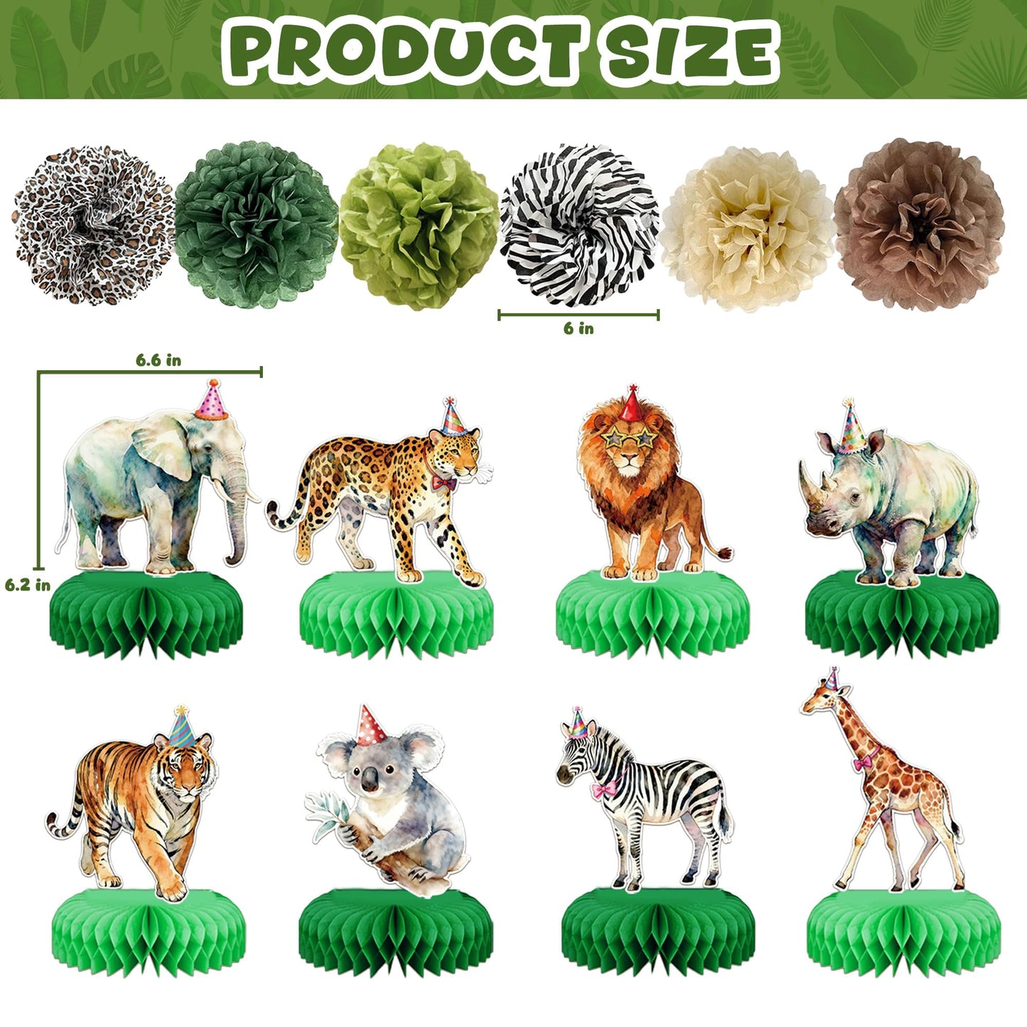 Safari Theme Party Decorations Animal Birthday Banner Jungle Tablecloth Centerpieces Hanging Swirl Decorations Animals Party Decorations for Wild