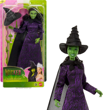 Mattel Universal Pictures’ Wicked Elphaba Thropp Fashion Doll with Removable Outfit & 7 Points of Articulation, Inspired by the Movie