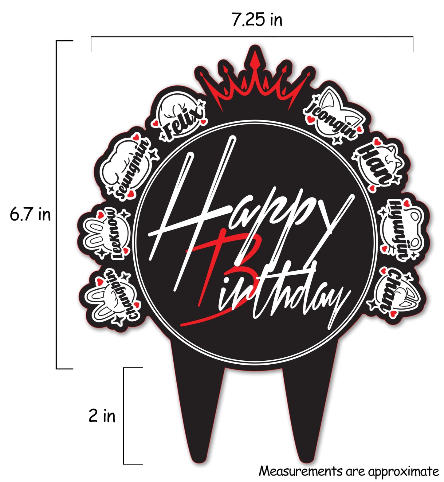 Stray Kids Birthday Cake Topper for Kpop Party Decorations