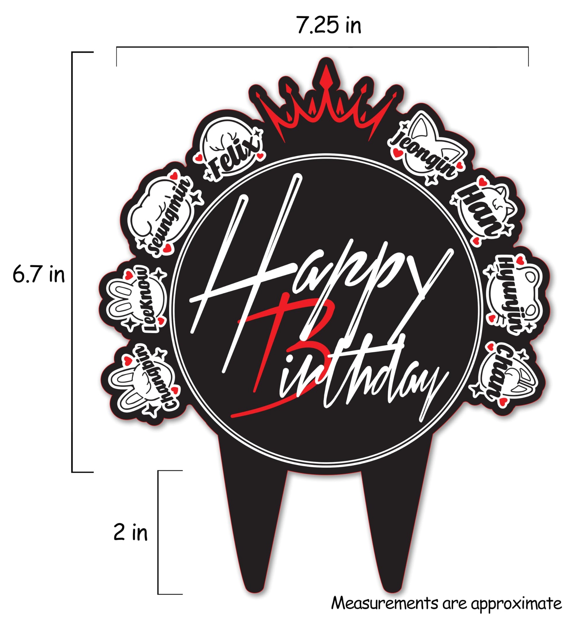 Stray Kids Birthday Cake Topper for Kpop Party Decorations
