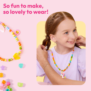 JOVA Klever Kits Jewelry Making Kit, Bracelet Making Kit with Bead, Kids Jewelry Bracelet Kit, DIY Kit with 350+ Colorful Beads, Flower-Shaped Storage