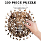 Wooden Puzzles for Adults - 200 Pieces Lion Unique Shaped Wooden Jigsaw Puzzles for Adults, Medium Size 10'' x 10.5'' Adult Wood Puzzles for Family