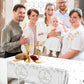 First Communion Tablecloth Decorations, 3Pcs Silver God Bless Baptism Tablecloths,First Holy Communion Cross Baptism Table Cover for Baby Shower First