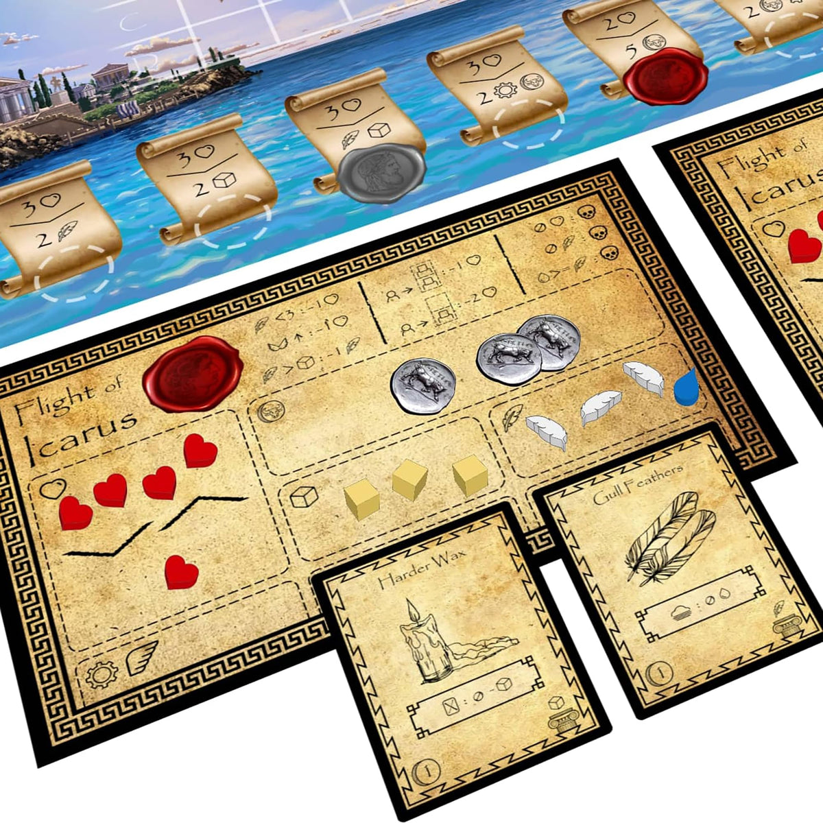 Cobblestone Games: Flight of Icarus - Strategy Board Game, Resource Management & Take That, Live Out The Icarus Myth, Ages 14+, 2-4 Players, 60 Min