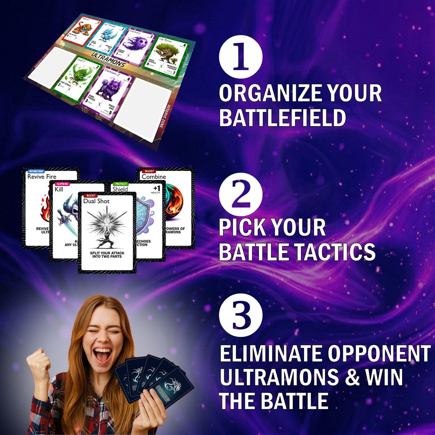 Ultramons Deluxe Edition | Award-Winning Family Strategy Game for Kids & Adults | Monster Battle Game | Ages 7-99, 2-4 Players, Learn in 5 Minutes
