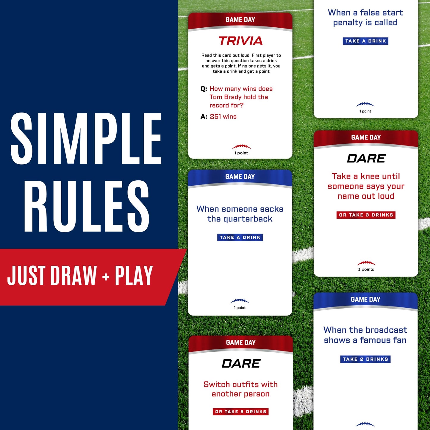 OFF TOPIC Game Day Football Card Game for Adults - Party Games for Football - 2-in-1 Adult Games