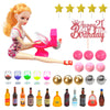 Mini Wine Bottles Cake Toppers with 12 Wine Bottles 5 Wine Glasses 1 Toilet 1 Beauty Doll 1 21st Birthday Cake Topper for Celebrating Birthday (Pink)