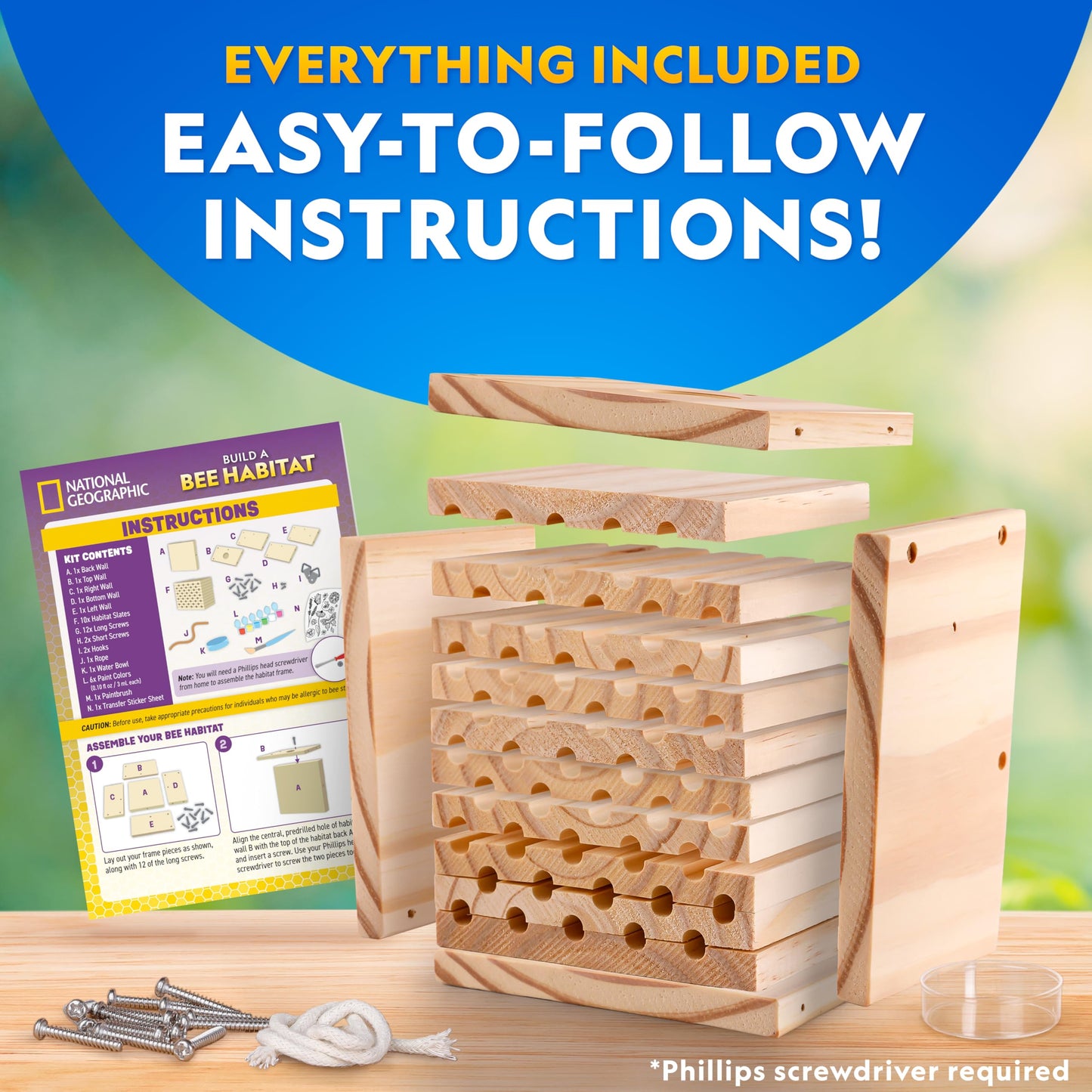 National Geographic Build a Bee Habitat Nature Craft Kit for Kids