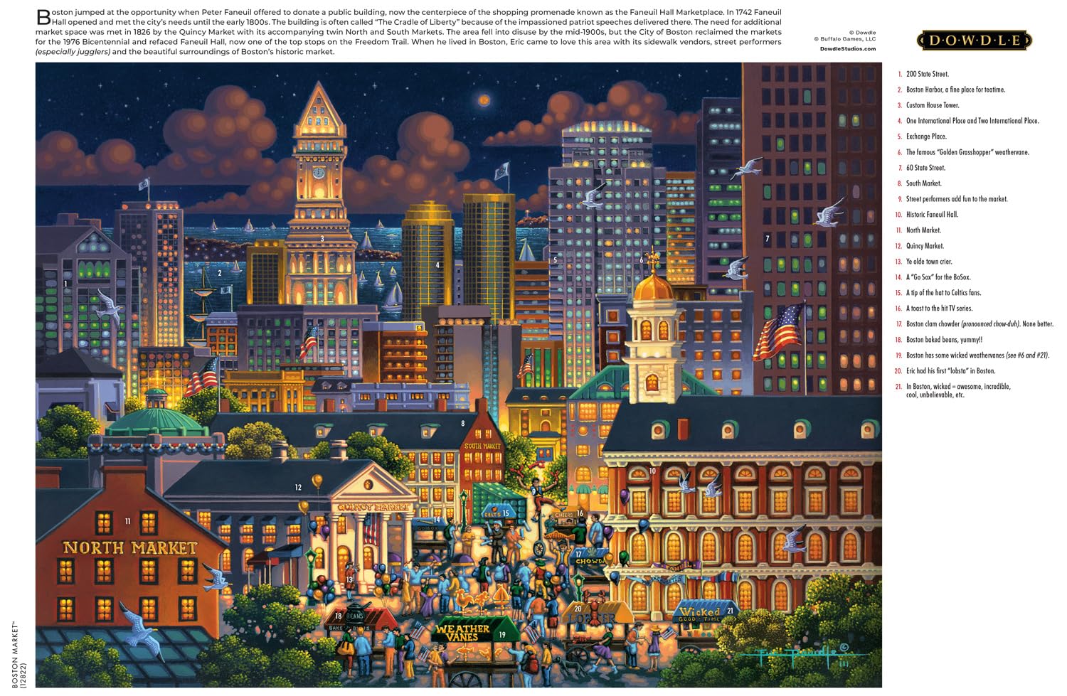 Buffalo Games - Eric Dowdle - Boston Market - 1000 Piece Jigsaw Puzzle for Adults -Challenging Puzzle Perfect for Game Nights - Finished Size is 26.75