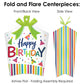 Big Dot of Happiness Cheerful Happy Birthday - Colorful Birthday Party Decor and Confetti - Terrific Table Centerpiece Kit - Set of 30