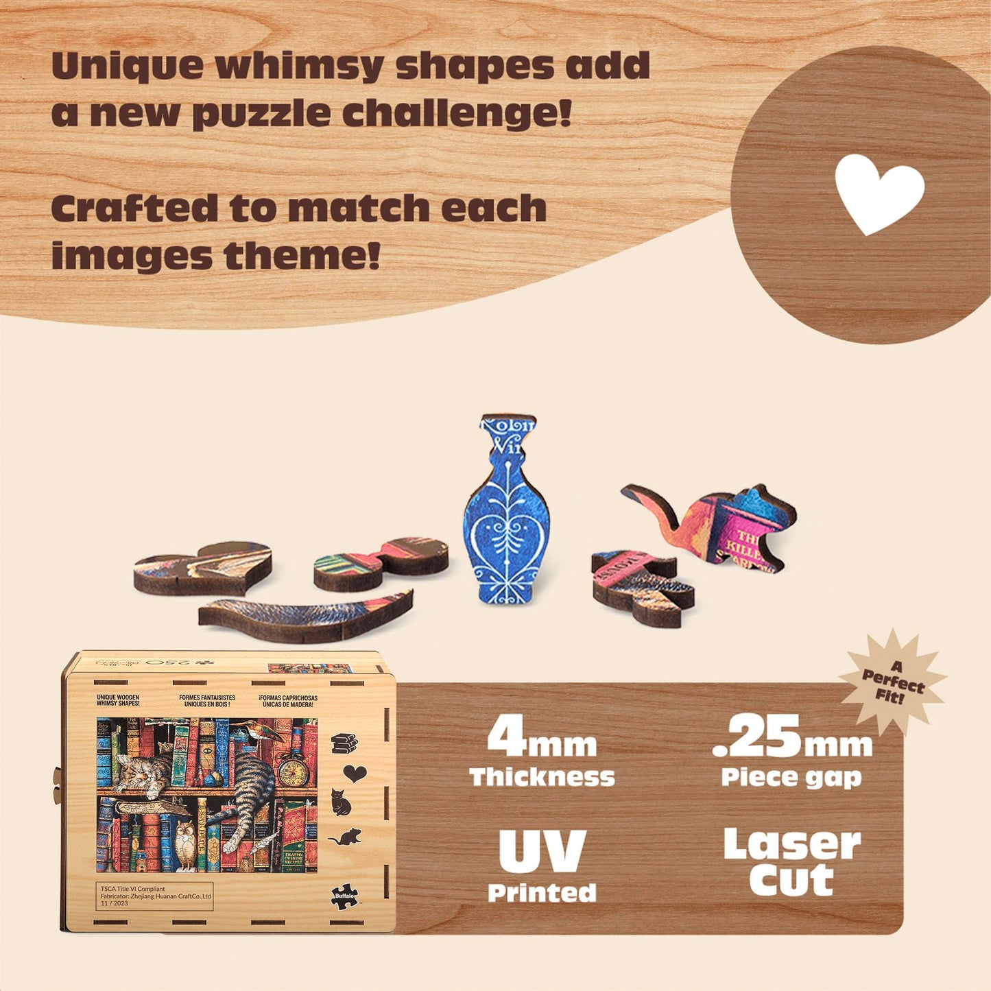 Buffalo Games - Wysocki Frederick the Literate - 250 Piece Wooden Puzzle