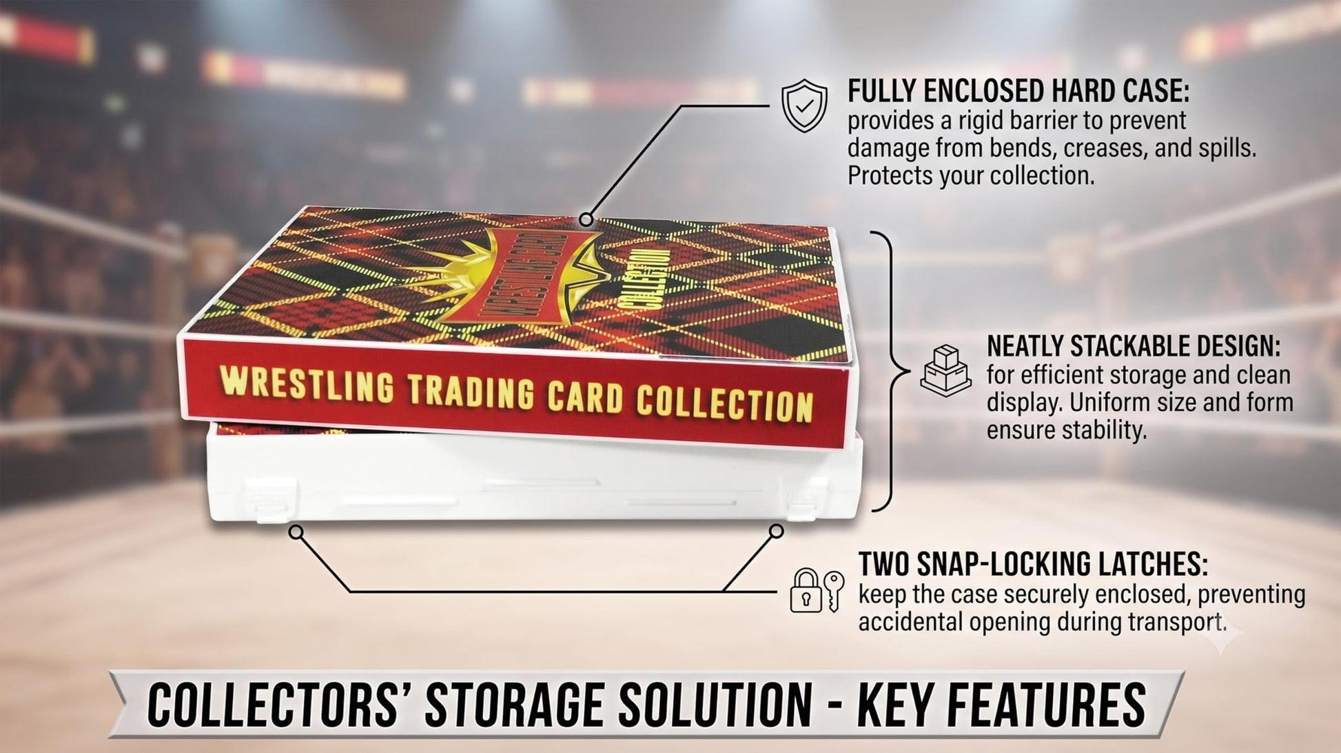 UniKeep WWE WrestleMania Themed Collectible Card Storage Binder - Comes With 20 Card Pages (Tartan)