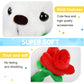 Houwsbaby Glow Teddy Bear with Rose White Bear Stuffed Animal Soft Light Up Plush Toy LED Night Lights Birthday Christmas for Kids Toddler