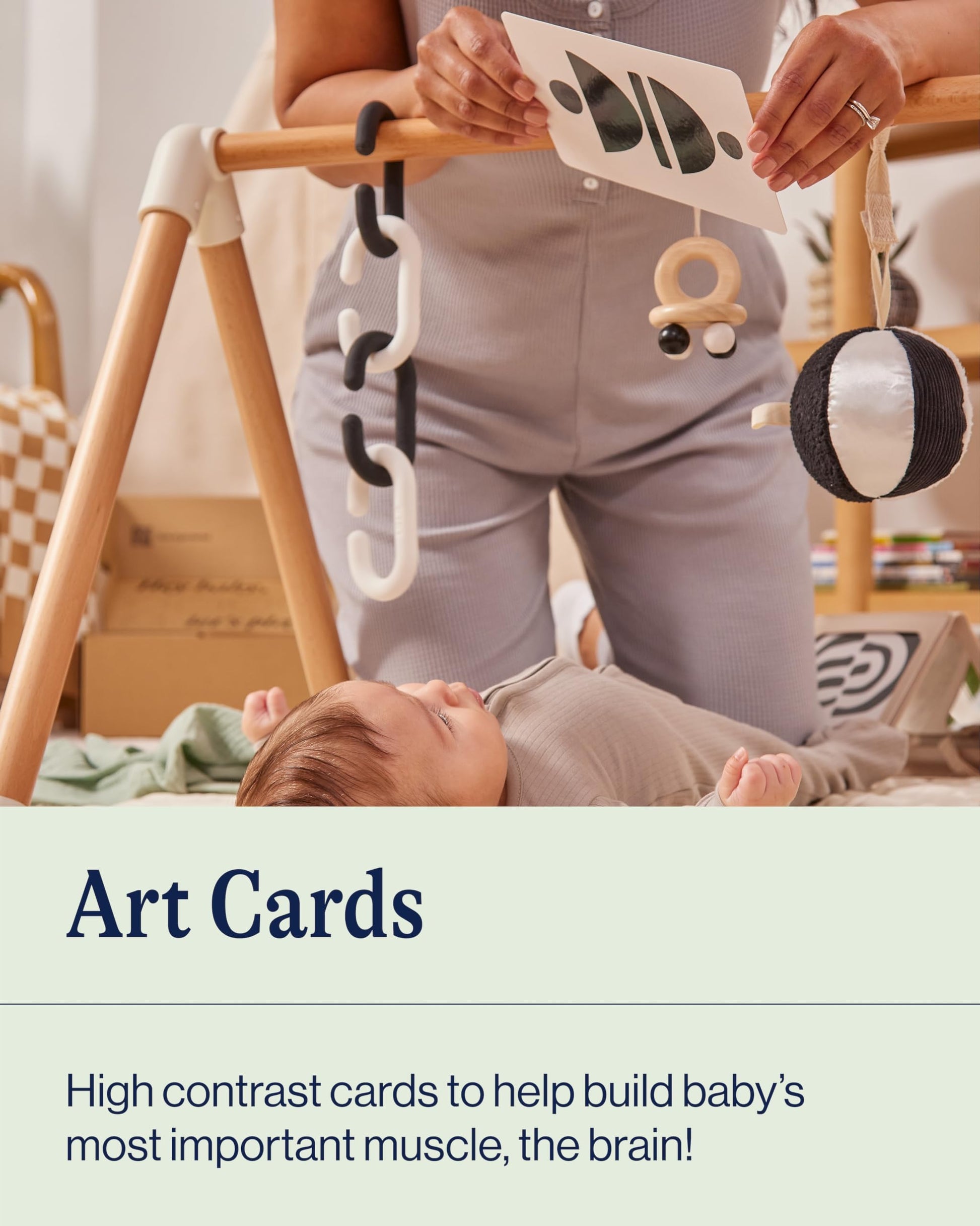 Lalo Art Cards - Set of 6 High Contrast Baby Cards for Infants - Black and White Newborn Visual Stimulation Cards for Brain Development, Tummy Time