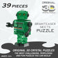 Green Tin Robot Crystal 3D Puzzle, 39-Pc Brain Teaser, Ages 12+