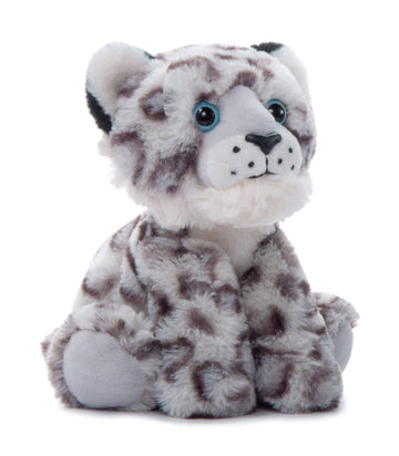 The Petting Zoo Snow Leopard Stuffed Animal Plushie, Gifts for Kids, Wild Onez Wildlife Animals, Leopard Plush Toy 9 inches