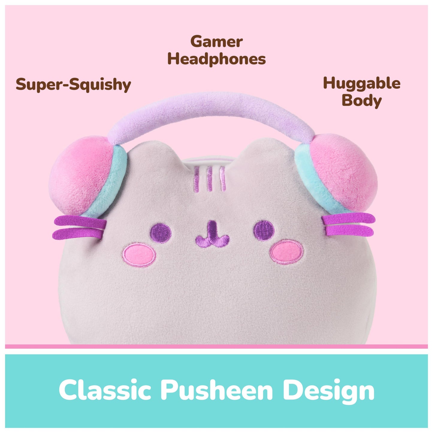 GUND Pusheen Gamer Squisheen 11-Inch Squishy Plush Toy; Ages 8+