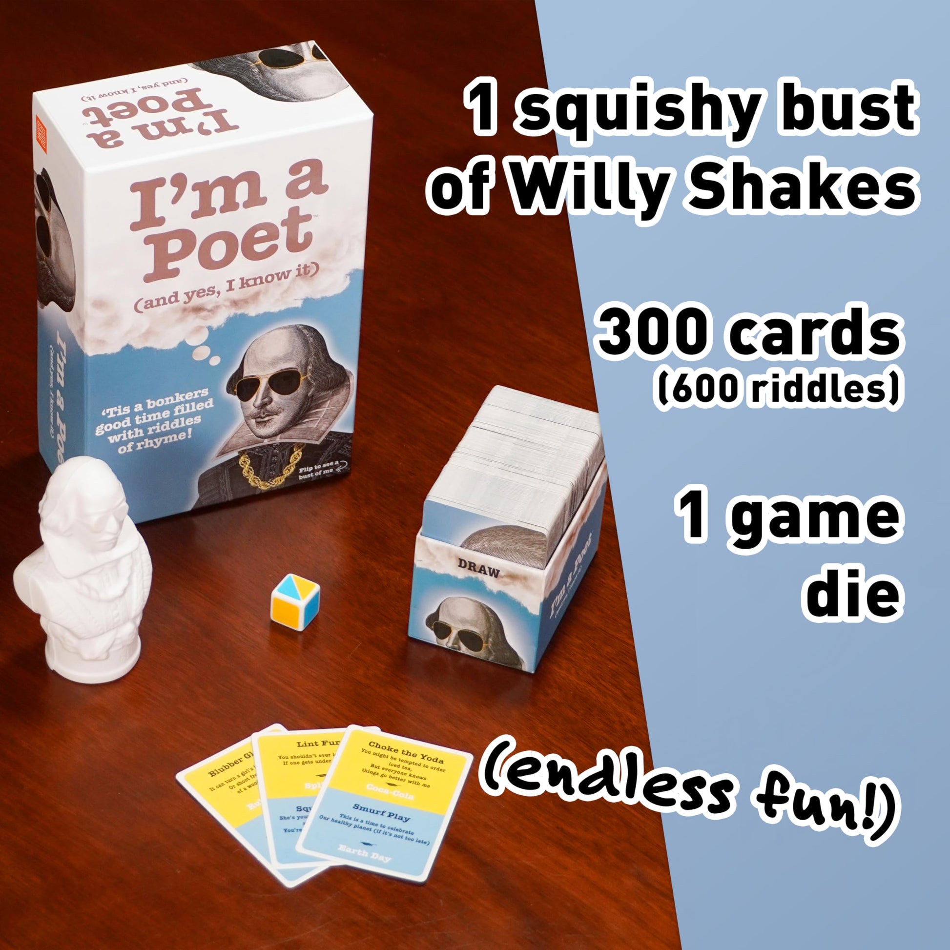 I’m a Poet Rhyming Riddle Game - Funny Word & Guessing Card Game for Teens & Adults, Family Game Night & Party Game, Brain Teaser for 3+ Players Ages