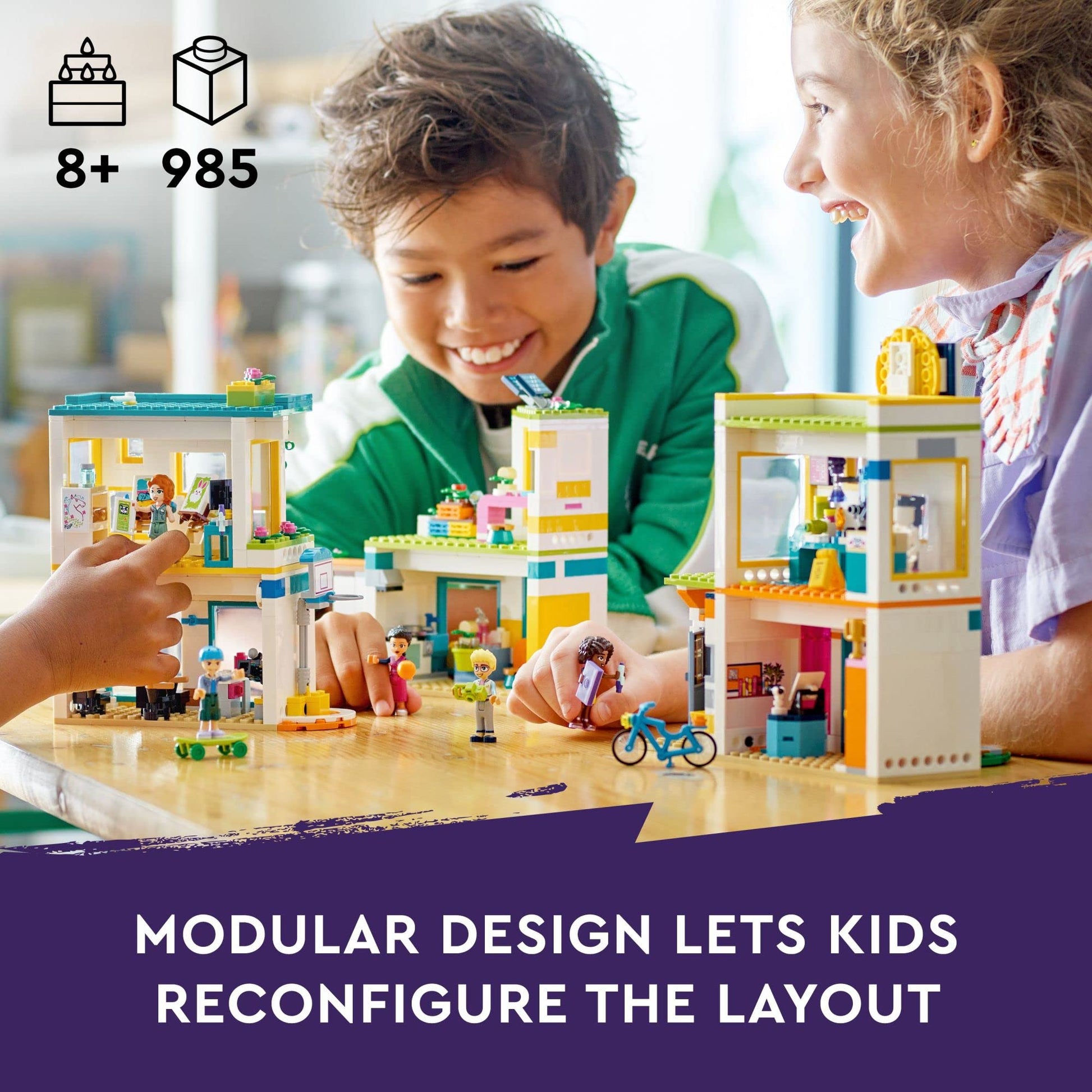 LEGO Friends Heartlake International School 41731, Building Toy with 5 Mini-Dolls and Accessories, Pretend Play School Classroom Building Kit, Gift