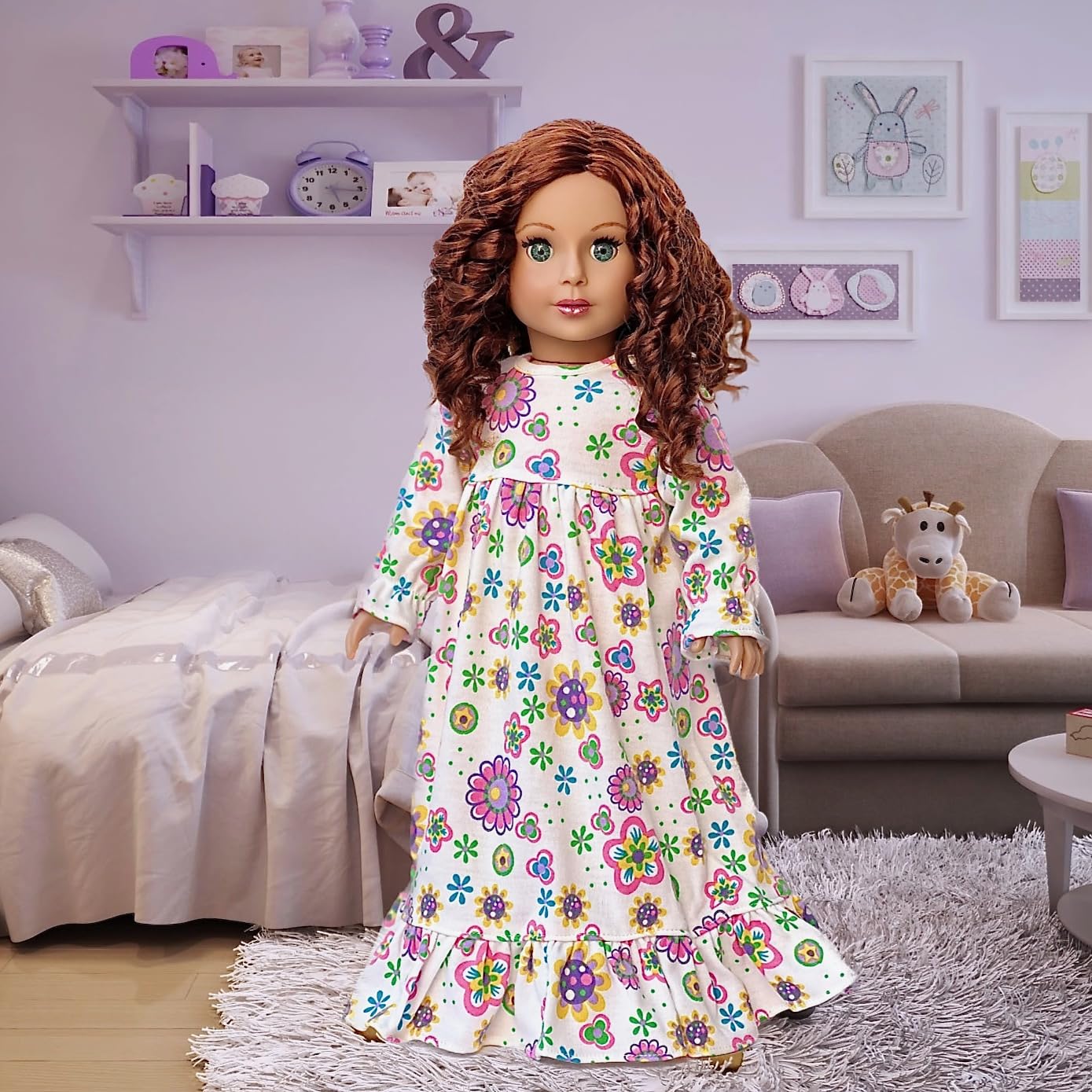 Good Night - Cotton Nightgown - Clothes Fits 18 Inch Doll (Doll Not Included)