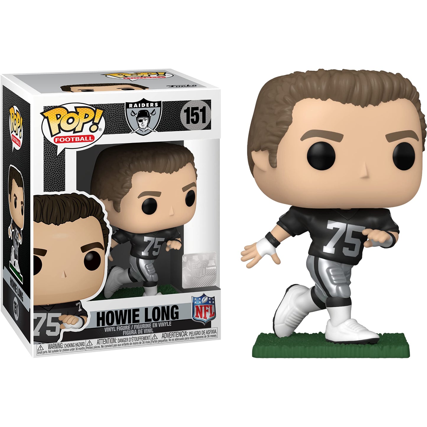 H o w i e L o n g [Raide r s]: Fun ko P o p ! Football Vinyl Figurine Bundle with 1 Compatible 'ToysDiva' Graphic Protector (151-51749 - B)