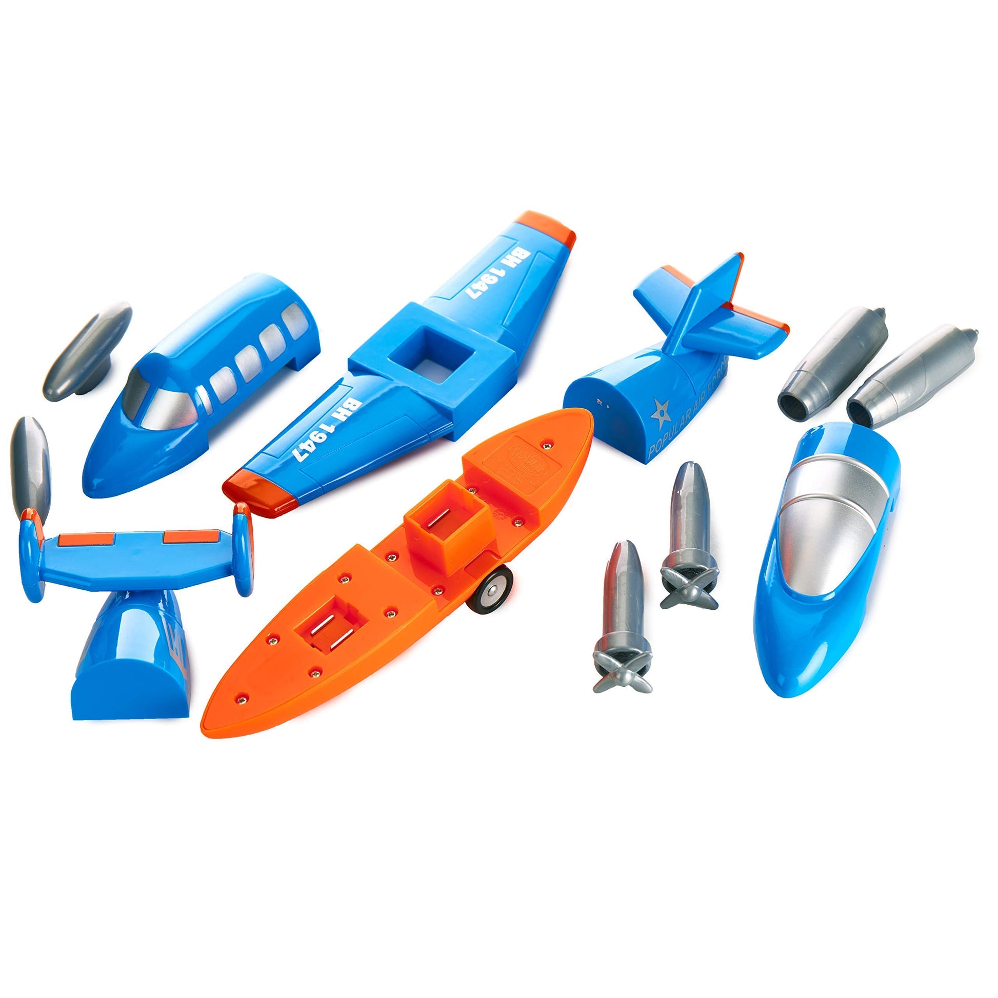 Popular Playthings Magnetic Build-A-Plane Toy, Stem Airplane Building Kit for Toddlers, Gifts for Kids Ages 2 & Up - 12 Pieces