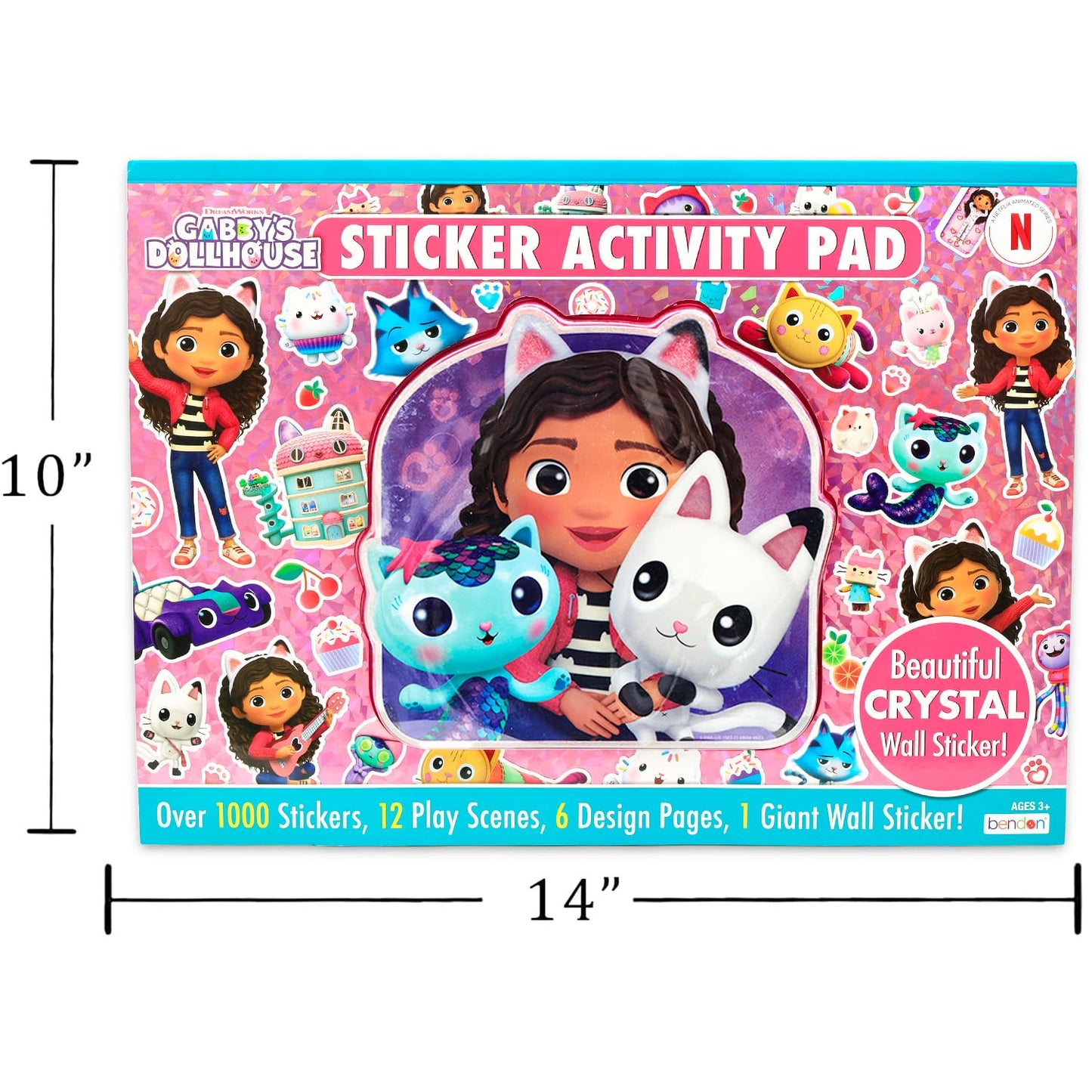 Gabby's Dollhouse Ultimate Sticker Activity Pad - 1000+ Reusable Gabby's Dollhouse Stickers On Giant Sticker Sheet Coloring Pad 14" x 10"