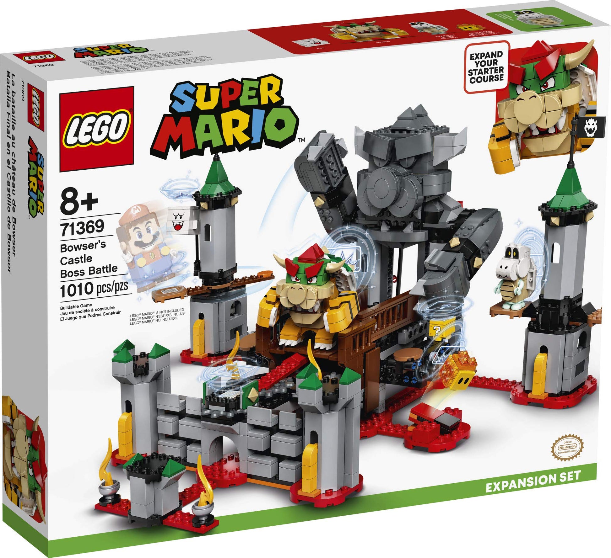 LEGO Super Mario Bowser's Castle Boss Battle Expansion Set 71369 Building Kit; Collectible Toy for Kids to Customize Their Super Mario Starter Course