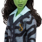 Mattel Universal Wicked Elphaba Fashion Doll & Accessories with Green Skin, Braided Black Hair, Posability & Removable School Uniform