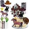 34 PCS Cowboy Cake Toppers Cowboy Hat and Boot Horse Cake decorations Western Cowboy Cowgirl Birthday Baby Shower for Western Theme Party Favors