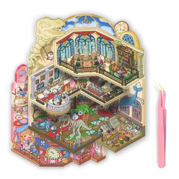 Innovative Foldable 3D Sticker Scene Kit - Interactive Large Sticker Scenes with Layeres for Adults & Kids, Detailed Miniature Scene Stickers Book
