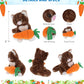 DolliBu Happy Easter Super Soft Plush Brown Cat with Carrot - Cute Stuffed Animals with Carrot Plush Toy, Perfect Easter Holiday Surprise Gift - 7"