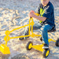 Sandbox Digger Toy Excavator with Wheels- Foldable Playground Equipment for Outdoor Play w/No-Bend, No-Pinch Heavy Duty Metal Ride On Sand